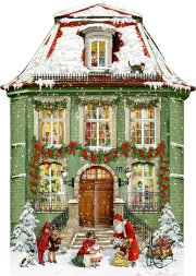 Zauberhaftes Weihnachtshaus Adventskalender zum Aufhängen