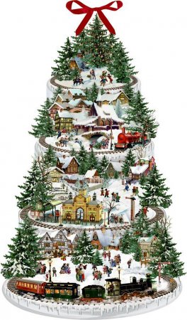 Eisenbahn Weihnachtsbaum Adventskalender