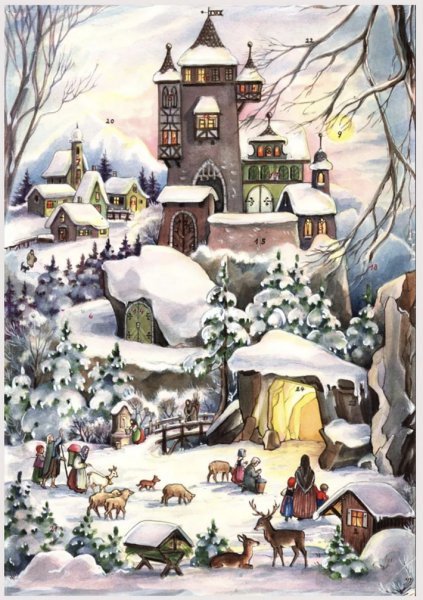 Adventskalender Burg im Winter